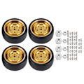 Pikkukuva 1 / 8: 4kpl 63 mm RC-auton metallivanteet Driftdäck varaosat Tarvikkeet Sopii WPL D12 RC-kuorma-autoon