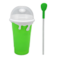 Miniatyrbilde 1 av 8: Frossen Smoothie Kopp Gjenbrukbar Eksplosjonssikker Myk Silikon Frossen Klem Kopp Smoothie Maker Kopp med Dobbel Bruk Sugerør for DIY Grønn