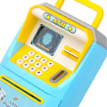 Miniatyrbillede 7 af 8: Mini Bank ATM Maskine Simulering Ansigtsgenkendelse ATM Maskine Penge Opbevaring Bank Pedagogiske Legetøj Blå