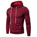 Miniatyrbillede 1 af 3: Mænds Vinrød Langærmet Hoodie Træningstop XL