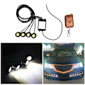 Miniatyrbillede 5 af 8: 12V 6W 4-i-1 LED Eagle Eye Nødstrobelampe Trådløs DRL Fjernbetjening Dagkørelys 16 Blinktilstande