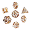 Pikkukuva 1 / 8: 7 kpl onttoja metalliheittokuutioita Setti Selkeä numero Polyhedron-heittokuutiot Setti pöytäroolipeleille Kulta