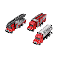 Miniatyrbillede 8 af 8: 3 stk 1:50 Brandbilslegetøj Simuleret Legering Træk Tilbage Bilmodel Fødselsdagsgave til Børn KidPull Back Brandbilsæt