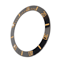 Miniatyrbild 4 av 8: 40 mm diameter klocka Insert Ring Clear Scale Luminous Keramic Replacement Bezel Insert Gold Character Black Back