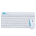 Miniatyrbilde 5 av 8: Trådløst tastatur og mussett Protable Combo Mini Ultra Thin Silent 2.4Ghz for Laptop PC X210White