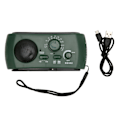 Miniatyrbild 6 av 8: Solar Handvev Radio Multifunktion Uppladdningsbar nödradio med ficklampa funktion för utomhuscamping Vandring Green