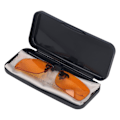 Miniatyrbillede 3 af 8: Clip-On Briller Effektivt Blåt Lys Blokering 180 Grader Vertikal Flip Bærbar Orange Briller Cliplins til Computer Firkantet