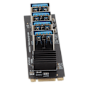 Pikkukuva 7 / 8: M.2 NVME PCIE 1X -nosto kort M.2 NVME 4 PCIE 1X USB 3.0 -porttiin Lämpösuojaus 4 PCIE-näytönohjaimen laajennus