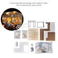 Miniatyrbild 7 av 8: DIY Miniatyr Modern Byggnadsmodell Trähus Montering Dockhus Kit Leksak Present