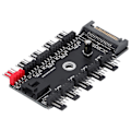 Miniatyrbillede 5 af 8: SATA Interface Fan Hub 10-vejs Fanhastighedsregulator 4-bens Computertilbehør 12V