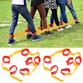 Miniatyrbillede 5 af 8: 1 par udendørs sportsudstyr Multi-player ben med fast bælte Teamwork Game Interactive Legetøj 6 personers bælte