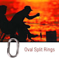Miniatyrbilde 7 av 8: 100 stk rustfritt stål ovale splittringer Svingbar Snap fiskeutstyr kobling (6x10mm)