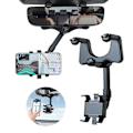 Miniatyrbillede 5 af 8: Bilbackspejl Telefonholder 360 ​​graders rotation Mobiltelefonholder Universal pasform til bil