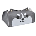 Miniatyrbillede 4 af 8: Tegneserie Vævæskeskrin Læder Fint Sød Hund Form V-formet Åbningsknap Design Væv Papir Æske Holder Husky