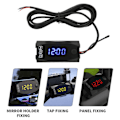 Miniatyrbillede 8 af 8: 3-i-1 Motorcykel LED Voltmeter Termometer Elektronisk Ur IP67 Vandafvisende Måler 6V-30V