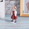 Pikkukuva 6 / 8: 1:12 Nukkitalo Nukke Miniatyyri Posliini Pitkä Punottu Punainen Mekko Tyttö Mini Leikkikalu Nukke Malli Punainen