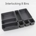 Miniatyrbild 4 av 7: 8 st Interlocking Bins Smart Interlocking Storage Bins Draw Organizer