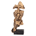 Miniatyrbilde 1 av 8: Silence Is Gold Statue Antikk Finish Fargeekte Stabil Base Holdbar Resin Tenkerstatue for Familie Kontor Bibliotek