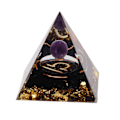 Miniatyrbild 1 av 8: 5 cm orgonitpyramid för positiv energiläkning Kristallpyramidmeditation Orgonitpyramider Chakra Zodiac Energy Generator Vågen