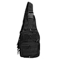 Miniatyrbillede 4 af 8: Slingtaske Multi-lagers Opbevaring Brysttaske Canvas Sling Rygsæk til Cykling Vandring Camping Rejser Sort