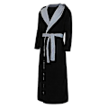 Miniatyrbilde 2 av 5: Vinter Menn XL Svart Grå Hettelue Badekåpe Dressing Gown
