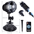 Miniatyrbillede 7 af 7: LED-snefaldlys, LED-projektor Snefaldlys til haven, Roterende snefnug LED-lys
