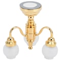 Miniatyrbilde 4 av 8: 1:12 Dukkehustaklampe Miniatyr Utsøkt Elegant LED-taklysdekorasjon