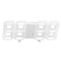 Miniatyrbild 8 av 8: 3D LED Väggklocka Minimalistisk Vit Ram Digital Väggväckarklocka Timer med Temperatur för Hem Vardagsrum Grönt Ord
