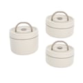Miniatyrbilde 2 av 8: Isolert lunsjboks 304 rustfritt stål, lekkasjesikker, bærbar rund termisk Bento-boks med lokk og varmepose Beige 3 stk.