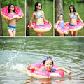 Miniatyrbild 5 av 8: 2st simring för vuxen pool donut form förtjockad PVC uppblåsbar 120cm L