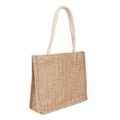 Miniatyrbillede 2 af 8: Moderigtig bærbart jute indkøbspose med stor kapacitet Retro håndtaske stofpose (L)