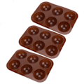 Miniatyrbillede 4 af 8: 3 stk 6 hul silikone bageform Halvkugle Chokoladebomber Form til kagepudding