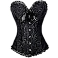 Miniatyrbillede 1 af 5: Gotisk Palads Jacquard Tube Top Korset Vest Shapewear Sort