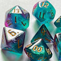 Pikkukuva 8 / 8: 7 kpl Peliheittojen sarja Kaksiväriset Kultaiset numerot Fontti Polyhedral Dice Lautapeleille