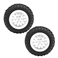 Pikkukuva 7 / 8: 2 kpl Auton pyörien kumirenkaat Alumiiniseos AntiSkid 52mm Sopii WPL D12 1/10 RC-kuorma-autolle (Hopea)