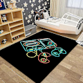 Miniatyrbillede 1 af 5: Spilkontrol Arealægge Non-slip Indendørs Udendørs Tæppe 80x120cm Blå Stil