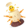Miniatyrbillede 2 af 8: Desktop Animal Bucket Game Stab Ejection Stress Relief Interaktion Sjov Tønde Spil Legetøj til Børn Gul