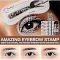 Miniatyrbild 3 av 4: Bärbar svart återanvändbar ögonbrynsstämpel formning kit - Makeup Brow Powder Stencil