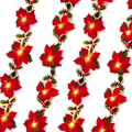 Miniatyrbild 2 av 8: LED Flower String Light 2m konstgjord röd blomma Fairy String Light för gräsmatta trädgård