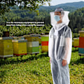 Miniatyrbillede 7 af 8: Anti-Bi-Stik Transparent Éndags Nylon Mesh Bio-Dyrkningsdragt Bi Tøj Tøjtilbehør (L)