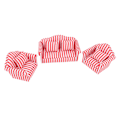 Miniatyrbilde 3 av 8: 3 stk Dukkehussofa Sett Furutrekk Dobbelsofa 2 Enkelsofa Lys Farge Stripe Miniatyr Sofa for 1:12 Dukkehjem Rød