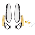 Miniatyrbilde 1 av 8: 22mm Styre Bakkspeil for Street Racing Motorsykler Scootere Side View Gold