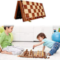Miniatyrbild 7 av 8: Träschackuppsättning Vikbart schackbrädspelset Bärbart reseschackspel för barn Vuxna