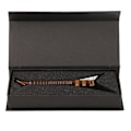 Miniatyrbillede 1 af 8: Mini elektrisk guitar i træ med stativ Sort Mini musik instrument Dukkehuss model dekoration 7,3 tommer