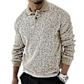 Miniatyrbilde 3 av 4: Hvitblå Strikket Pologenser for Menn - Casual Business & Streetwear
