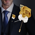 Miniatyrbillede 6 af 8: 6 stk Kunstig Rose Corsage Brosche Forlover Brudesvend Bryllup Tilbehør Bryllup