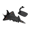Miniatyrbillede 1 af 8: Metalflyveplansmodel lavet med stativtilbehør Dekorativ legering Metaljagerfly model sort