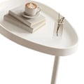 Miniatyrbillede 8 af 8: C-formet sidebord lille æg Ovalt sofabord Sofa bord der glider under til stuen Hvid