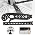 Miniatyrbillede 4 af 8: Sort jern multifunktions tegneværktøj Innovativ maling Magnetisk kompas Måling Sort 17 mm