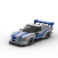 Miniatyrbillede 1 af 6: 332 stykke byggeklodser super racing speed skyline R34 V2 racermodel fødselsdagsgave nytårsgave
